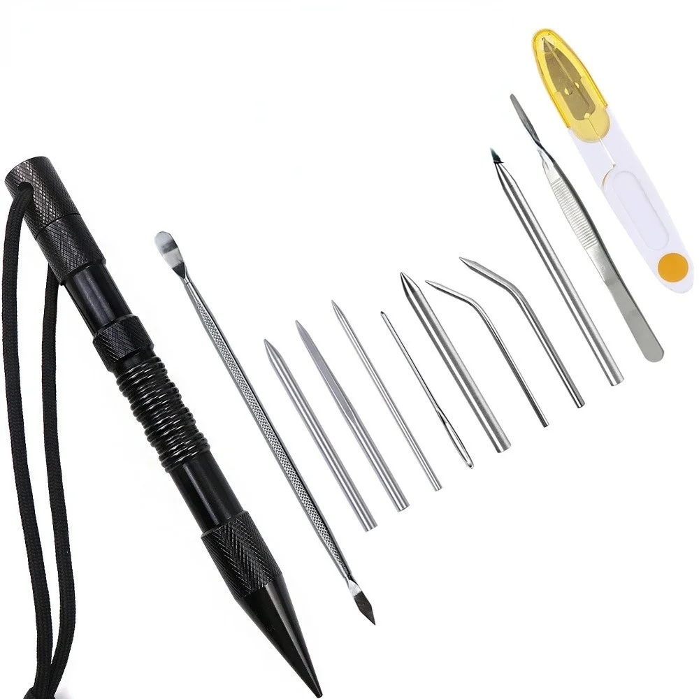

12Pcs/Set Paracord Needles Knitting Tool Aluminium Parachute Cord Paracord Stitching Needles Set Bracelets DIY Knitting Tool Kit