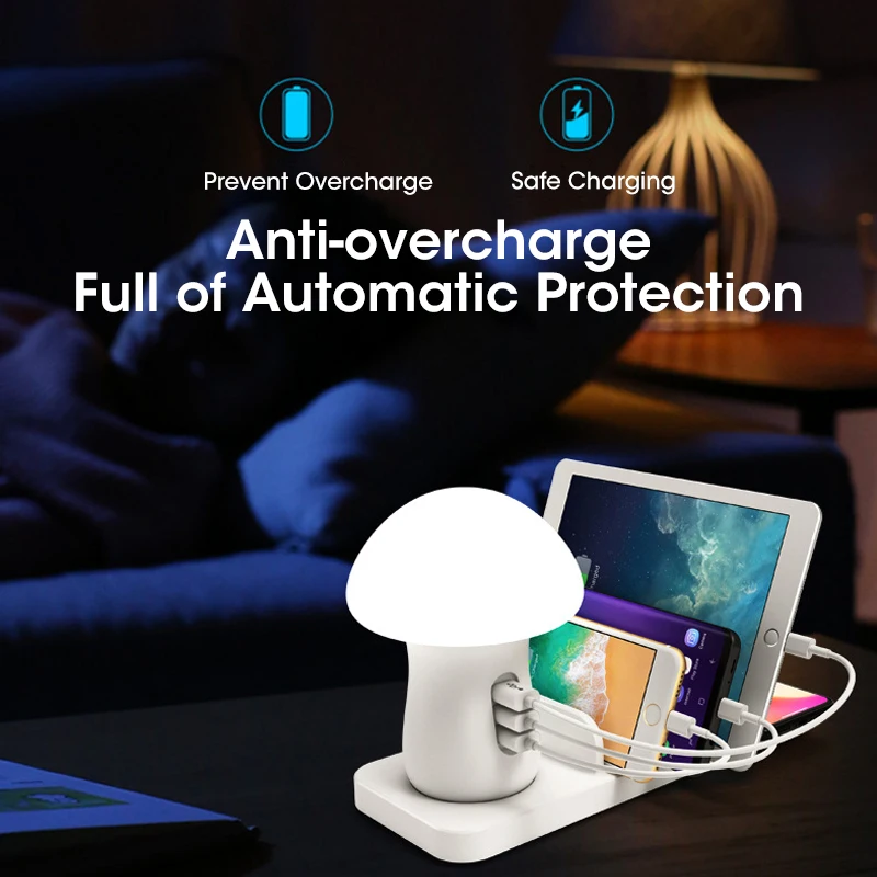 Зарядное устройство с несколькими USB-портами и светодиодной подсветкой |