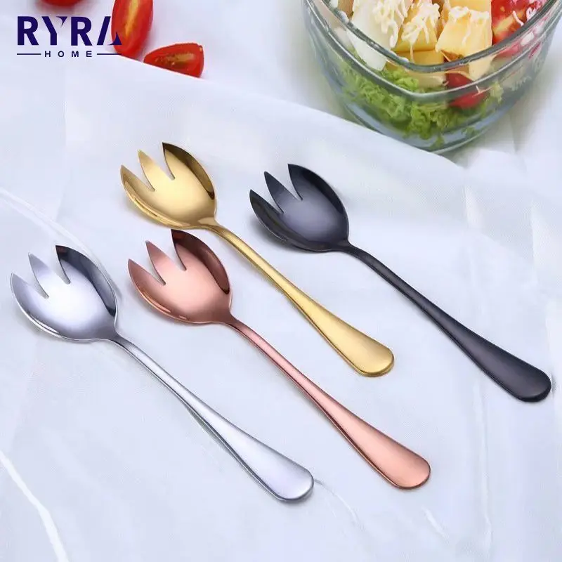 

Gold Salad Spoons Stainless Steel Spoon Set 2 PCS Cutlery Gold Set Unique Gold Dessert Spoon Ettuce Cutlery Kitchen Accessories