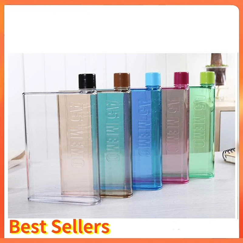 

A6 Paper Cup Botlte Flat Water Bottle Bpa Free Clear Book Portable Paper Pad Water Bottle Flat Drinks Kettle Notebook Bottle