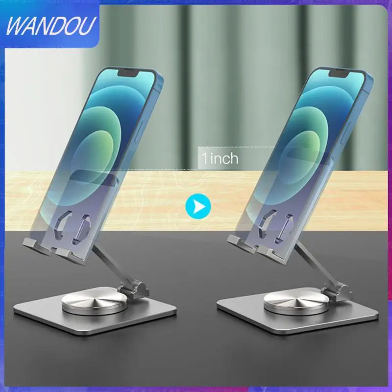

Two Styles Folding Phone Rack Rotating Lazy Phone Stand Portable Heat Dissipation Desktop Phone Stand Stable Adjustment Alloy
