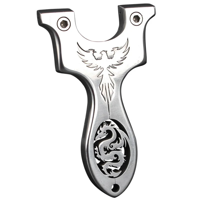 

Shooting Slingshot Stainless Steel Hunting Slingshot with Flat Rubber Band Outdoor Catapult Big Power Slingshot