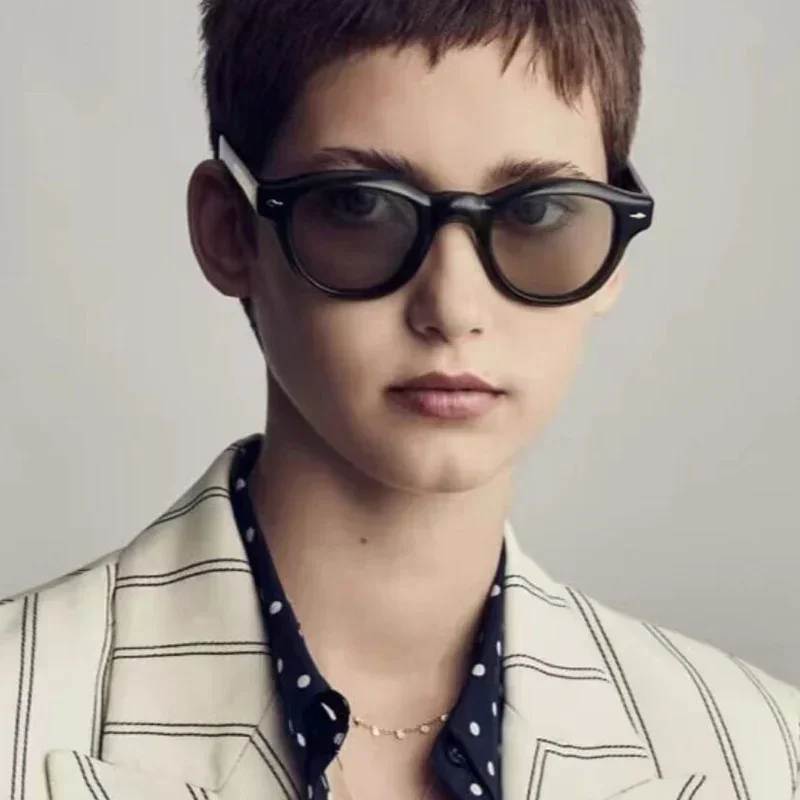 JMM Balzac новые круглые ацетатные солнцезащитные очки для мужчин и женщин высокое