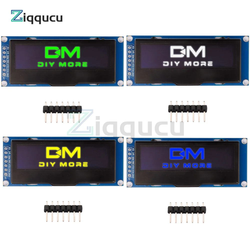 

IPS 2.23 inch 7PIN White/Yellow/Blue/Green/Orange OLED Screen with Adapter Board SSD1305 Drive IC 128*32 SPI/IIC Interface