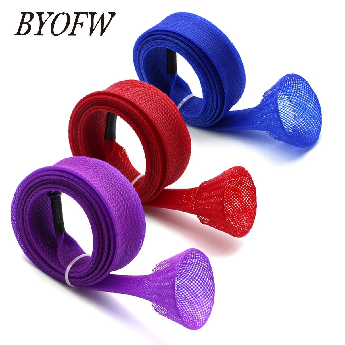 

BYOFW 3 PCs 30mm Width Baitcasting Fishing Rod Building Cover Sleeve Tip Protector Braided Mesh Replacement Portable Sock Glove