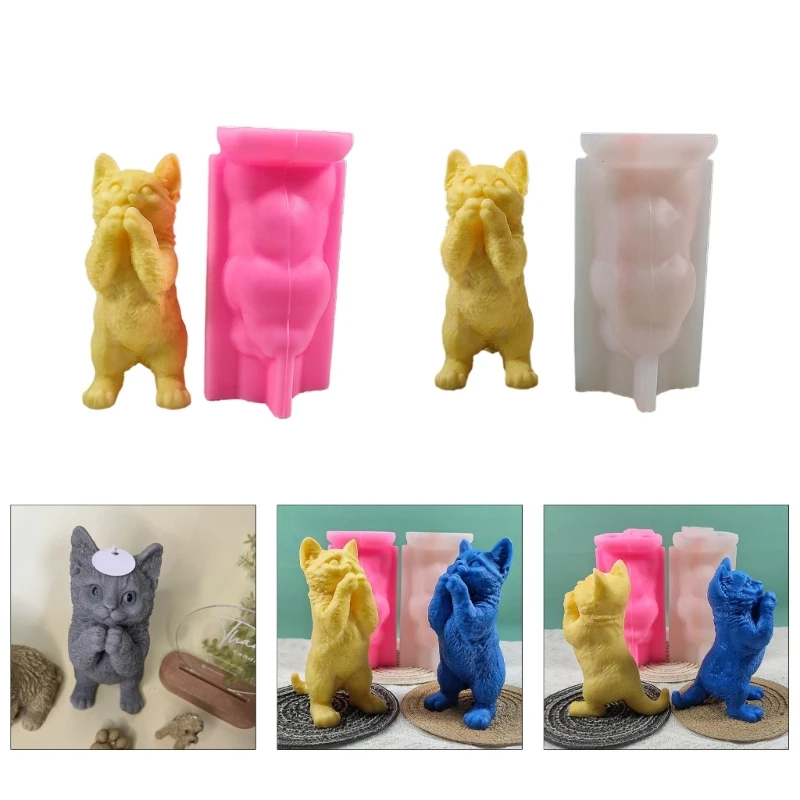 

Cat Candle Molds Standing Cat Silicone Mold for Candles Soap Making Ornaments Mold Plaster Candles Mold 40GB