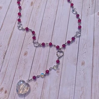 passion heart rosary necklace 2021 new fashion heart shaped