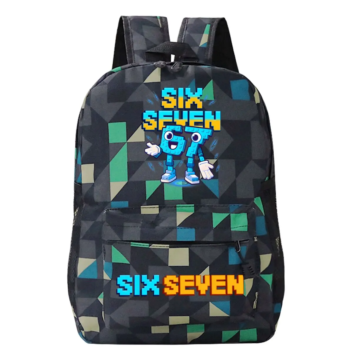 Рюкзак Six Seven, итальянский Brainrot, графический золотой принт, мем, игровая сумка на плечо, модная школьная сумка для девочек и мальчиков с героями мультфильмов (art.: 3920d475f2ded) - 3920d475f2ded