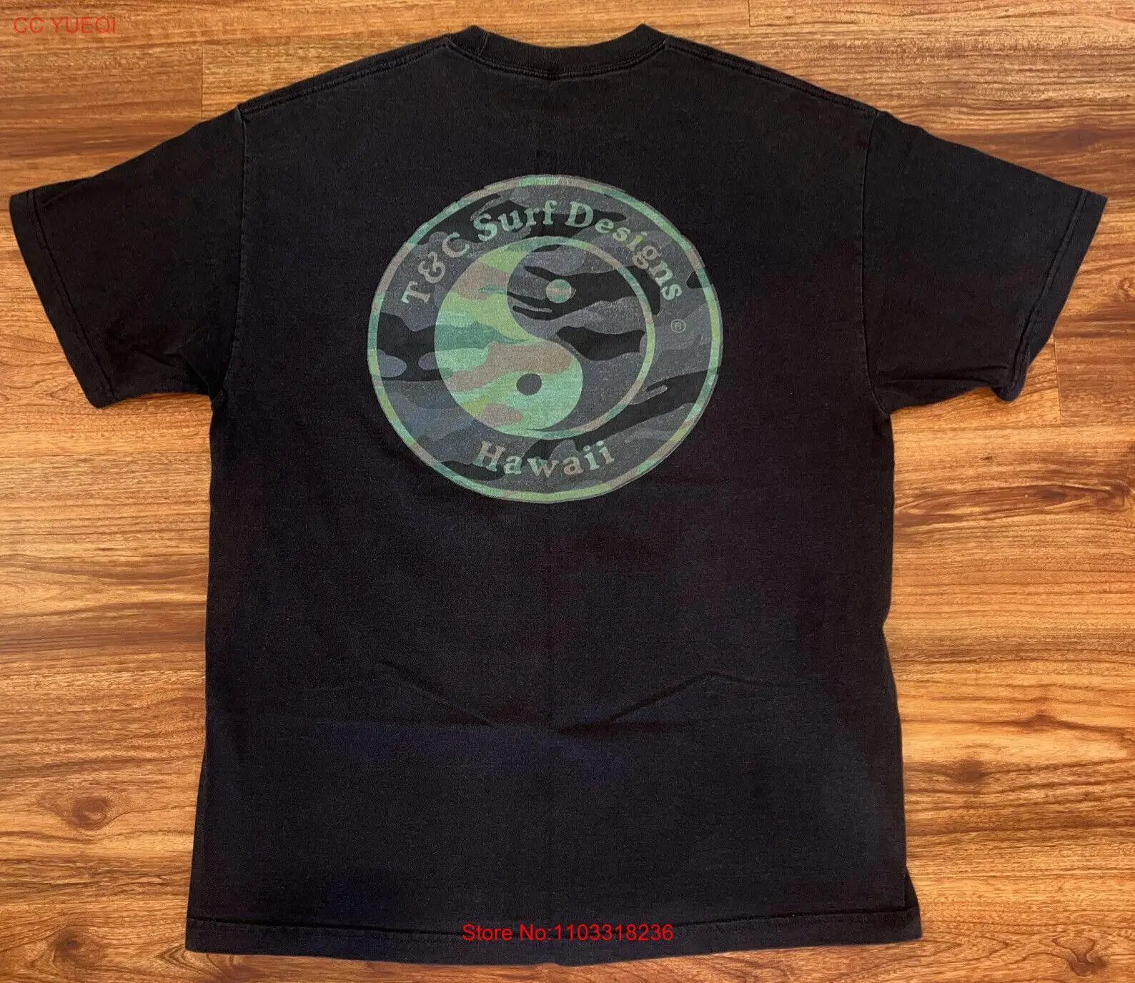 Мужская футболка с рисунком города и кантри серфинга черная Гавайская большого