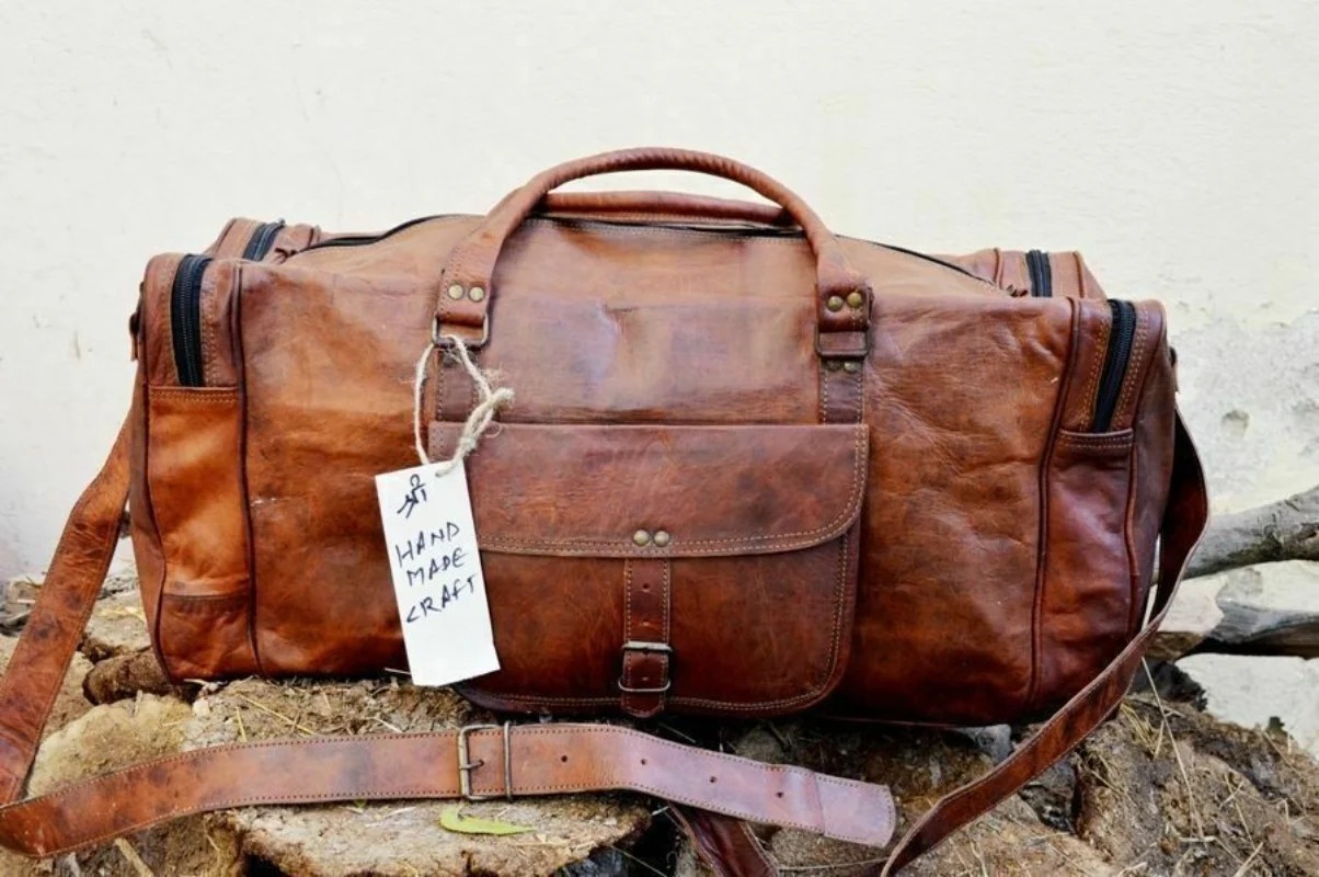 Leather Bag Travel Luggage Duffel Gym Men Brown New Genuine Vintage