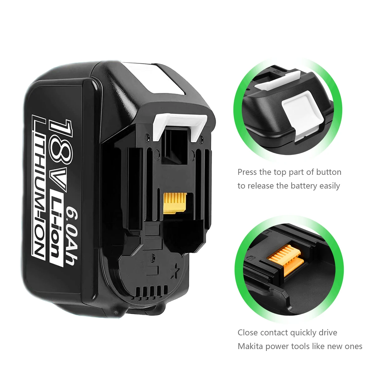 

Original 18V Makita 6000mAh Lithium ion Rechargeable Battery 18v drill Replacement Batteries BL1860 BL1830 BL1850 BL1860B