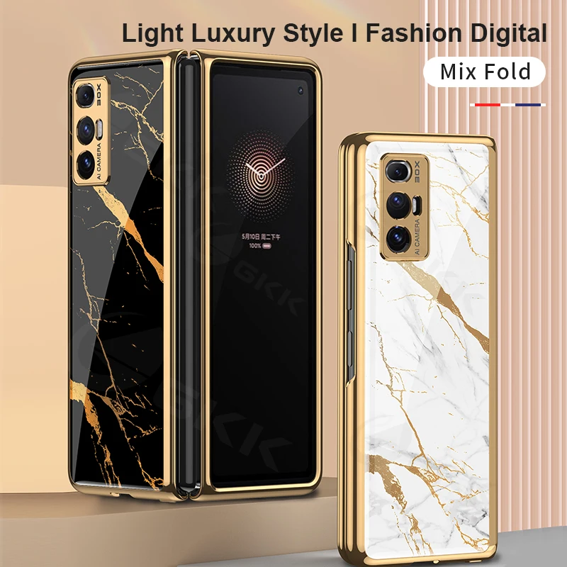 

GKK Original Case For Xiaomi Mix Fold Case Luxury Tempered Glass Ultra-Thin Plating Edge Hard For Xiaomi Mix Fold 5G Cover Shell