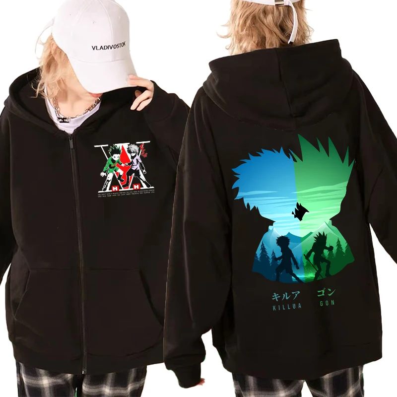 Толстовка унисекс с капюшоном Hunter X Hisoka Devil Eye толстовка на молнии в стиле аниме 90-х