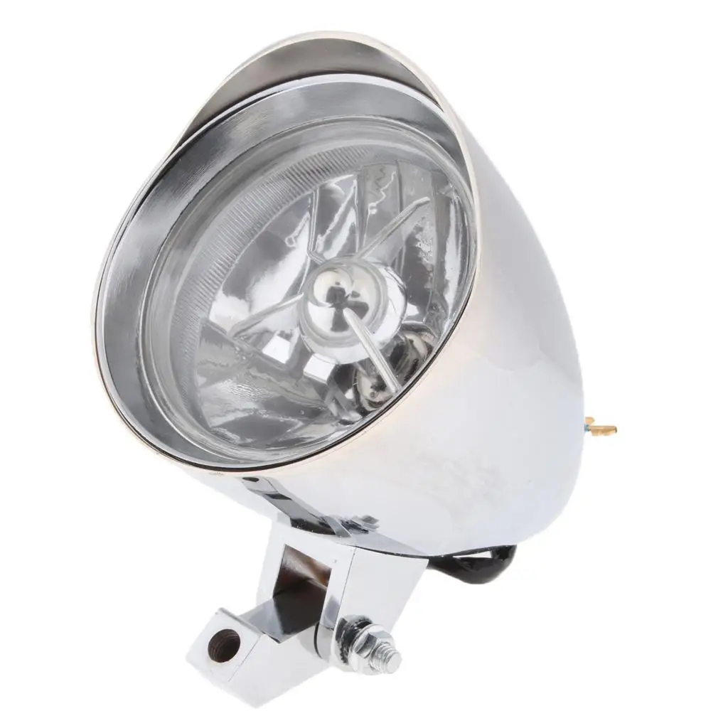 

4-1/2" Motorcycle Chrome Visor Headlight Lamp for Bobber Chopper