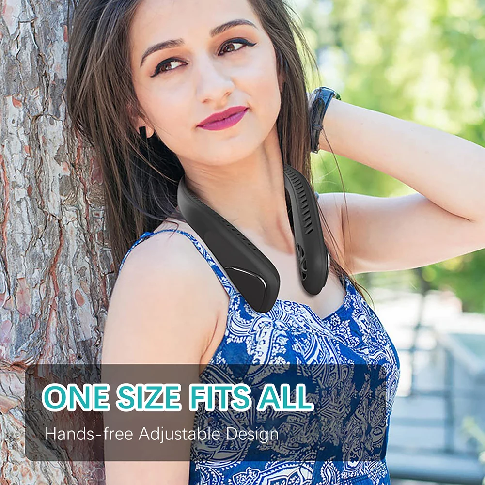 

3-скоростной беслопастной шейный вентилятор, USB перезаряжаемые Охлаждающие вентиляторы для дома, офиса, путешествий