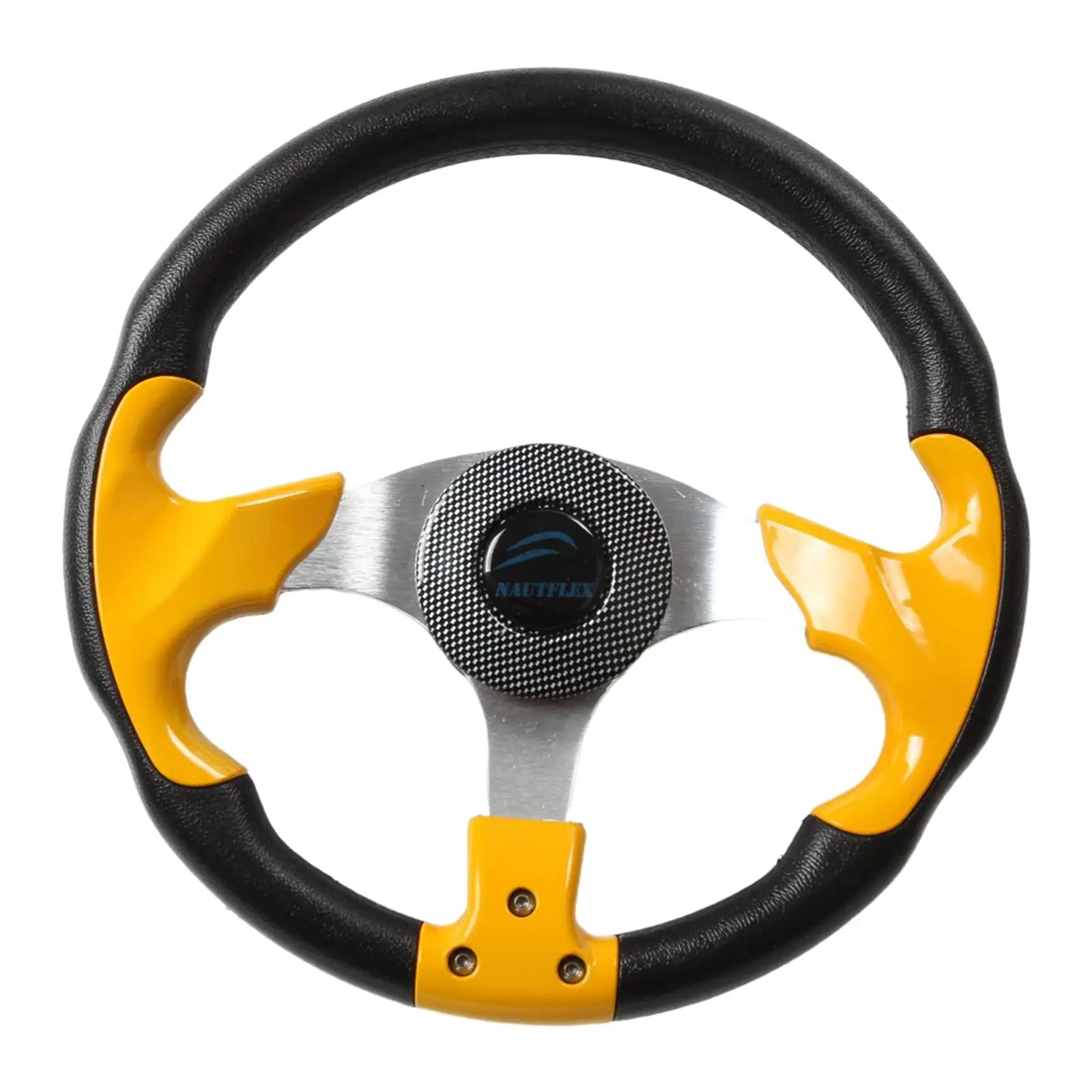 

Boat Steering Wheel Replacement 3/4" Tapered Shaft 3 Spoke Yellow Non directional for Boat Accessories Marine Vessels Yacht