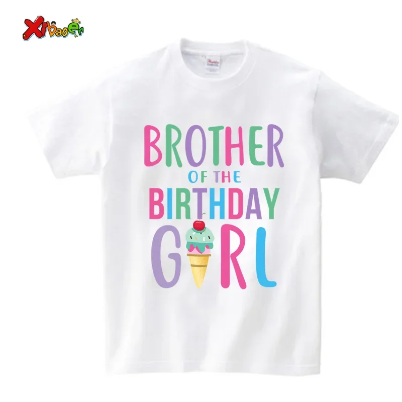 Забавное мороженое 2025 одинаковые комплекты для всей семьи хлопковая футболка