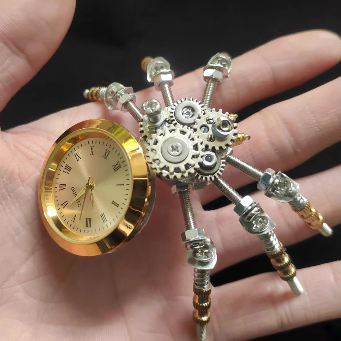 

3D Metal Assembled Model Mechanical Spider Clock Models Kit For Kids Gift - Finished