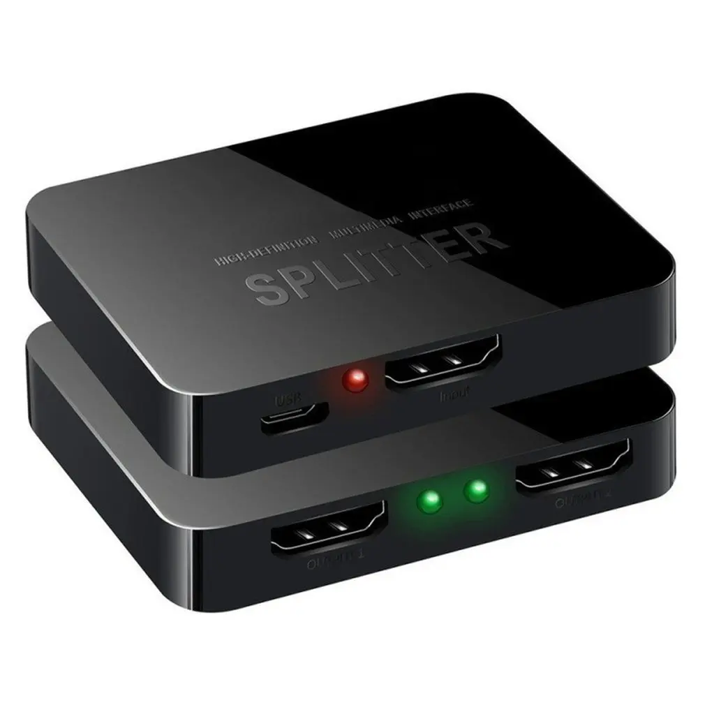 

4K HDMI-совместимый сплиттер Full HD 1080p HDMI-совместимый переключатель 1X2 сплиттер 1 в 2 выход усилитель двойной дисплей для HDTV DVD