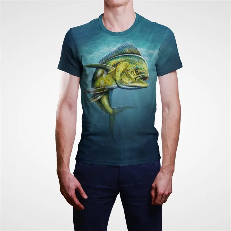 

Trendy Fishing Man T Shirt Fish 3D Print Outdoor Casual Short Sleeve Tees Unisex Tops Summer Quick-Drying Clothes European Size