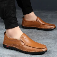 mens cow leather shoe slip on handmade shoes comfortable driving shoes fashion casual shoes brown dress shoes soft sneakers