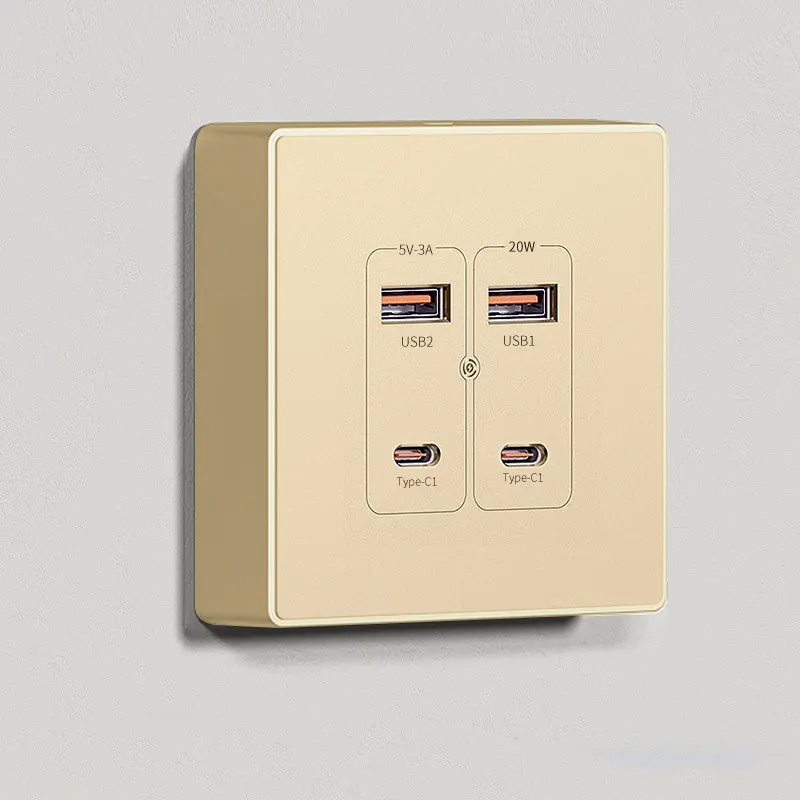 

Настенная поверхность Mounte 86 Тип USB Быстрая зарядка PD20W Розетка Бытовая электрика 220 В до 5 В Специальная розетка для зарядки телефона