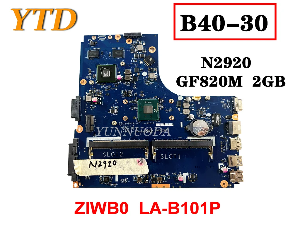 

Оригинальная материнская плата для ноутбука Lenovo B40-30 N2920 GF820M 2 Гб ZIWB0
