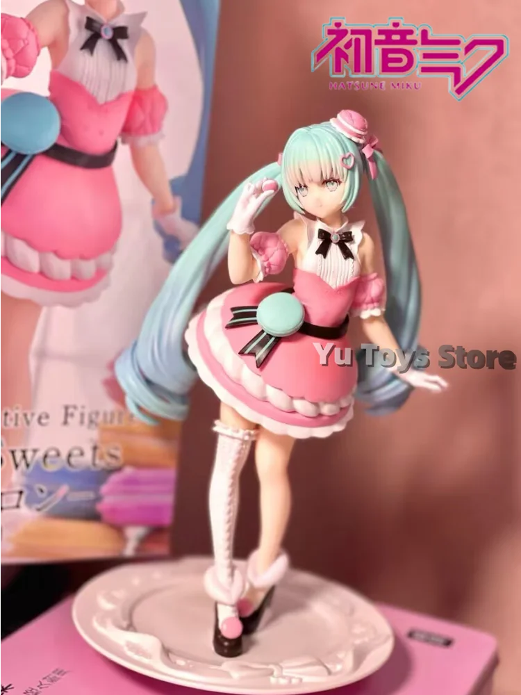 

In Stock 21cm Hatsune Miku Sweet Macaron Dessert Sandwich Cake Vocaloid Pvc Action Figure Collection Model Toy Doll Kid Gift New