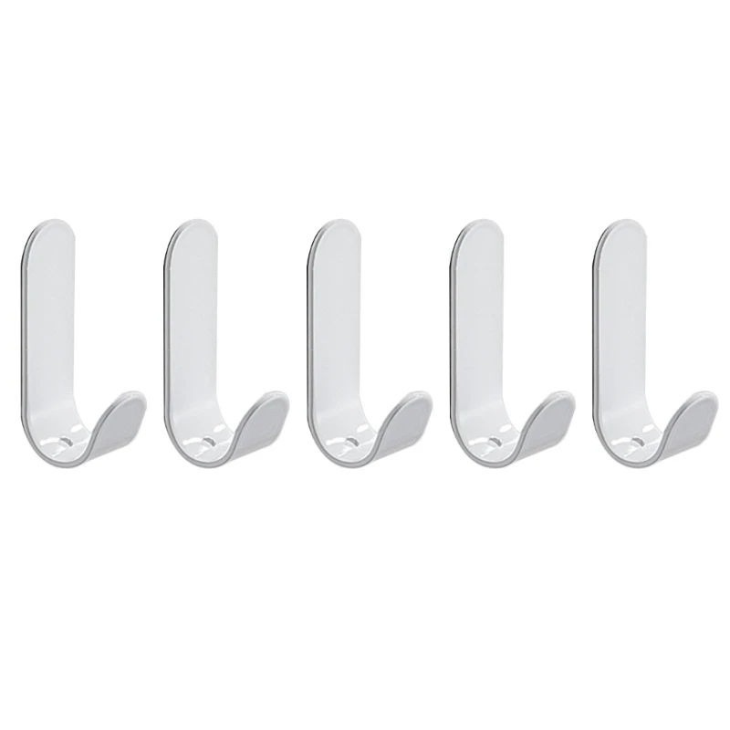 

5x Punch-free Hook Metal Coat Hooks for Hanging-Towels Hats Keys Wall Mounted Hooks Strong Sticky Hook Kitchen Door R7UB