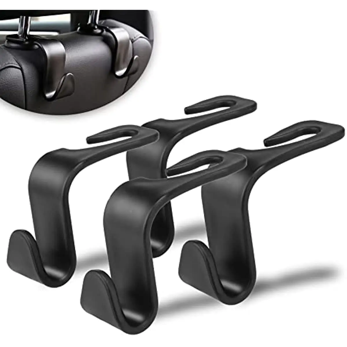 

Car Seat Headrest Hooks, Car Hook Hangers Storage Organizer Interior Accessories for Purse Coats Umbrellas Grocery Bags Handbag