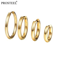 prosteel set of 4 pairs hypoallergenic stainless steel small round hoop earrings goldsilver for women men 10mm14mm16mm20mm