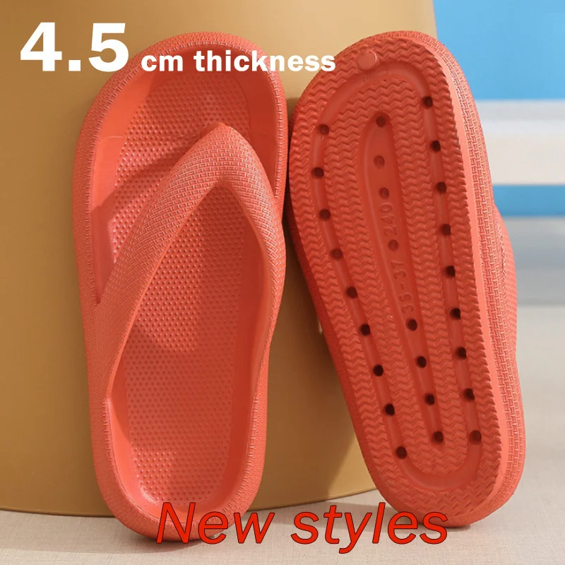 

Шлепанцы из ЭВА для мужчин и женщин, мягкие сандалии на толстой платформе 4,5 см, Нескользящие, летняя пляжная обувь для дома и отдыха