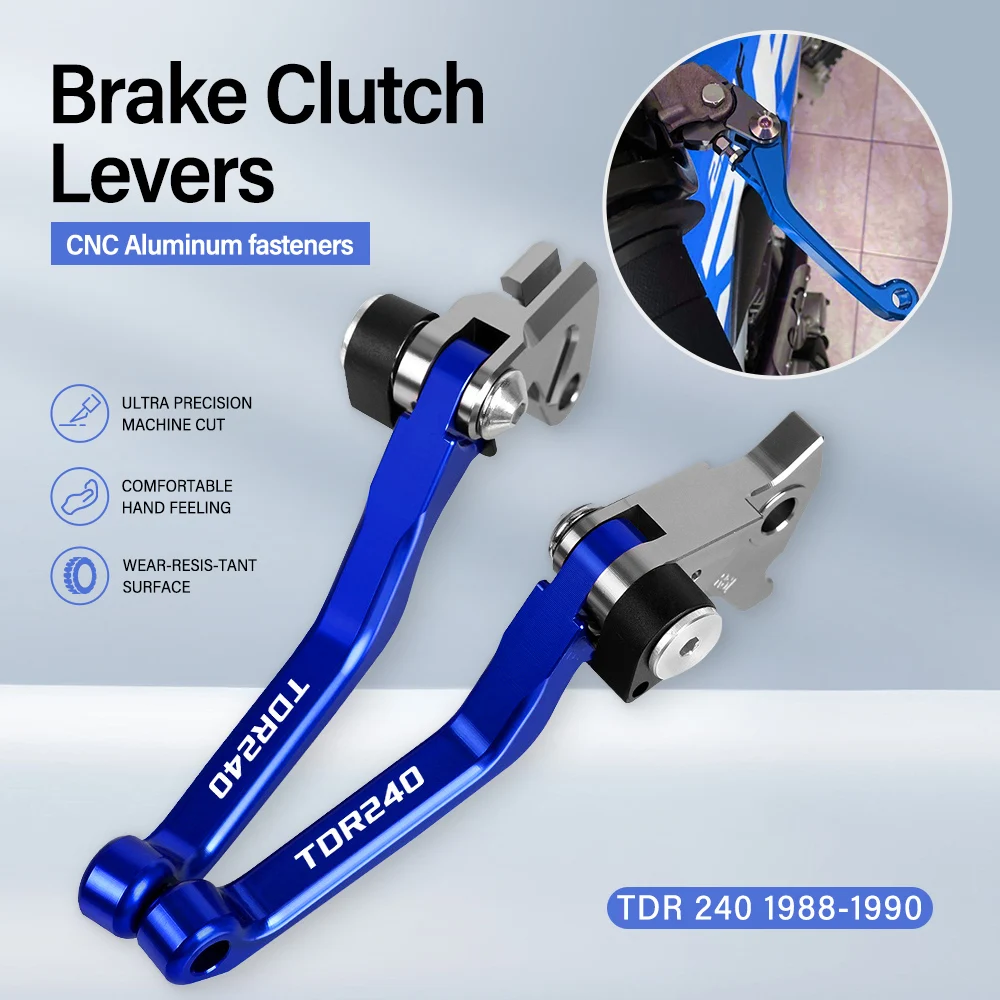 

For YAMAHA TDR240 TDR 240 1988 1989 1990 Aluminum Motorcoss Pit Dirt Bike Pivot Foldable Brake Clutch Levers With LOGO TDR240