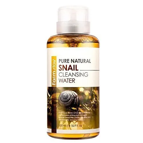 FarmStay Вода очищающая с экстрактом муцина улитки - Pure natural snail cleansing water 500мл купить по