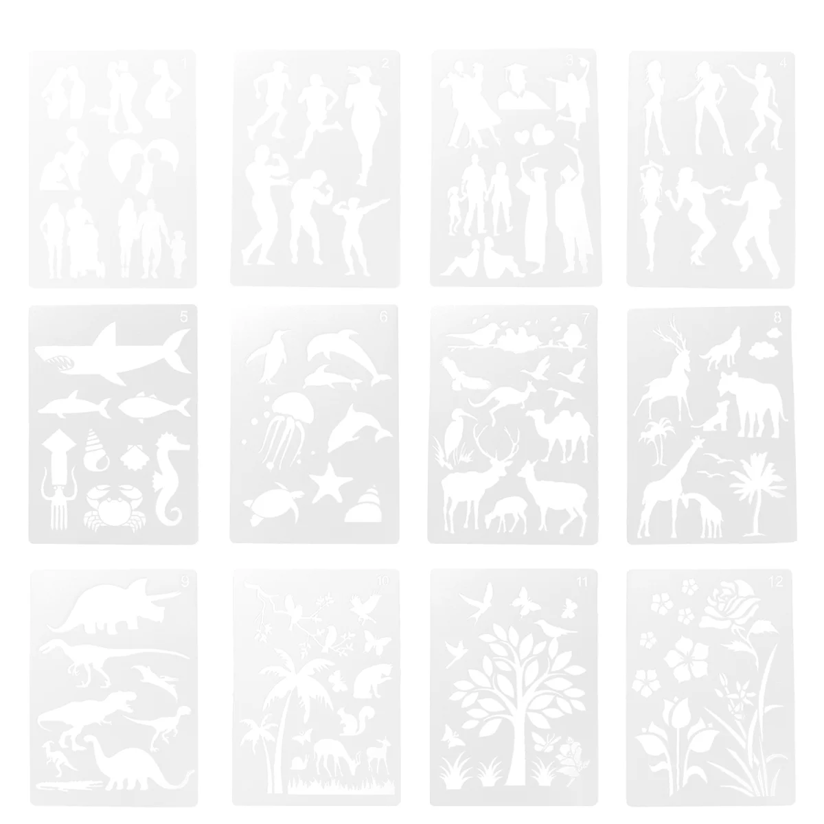 

12 Pcs DIY Craft Stencils Chalkboard Kids Kids Painting Supplies Scrapbooking Journal Mold Craft Stencils
