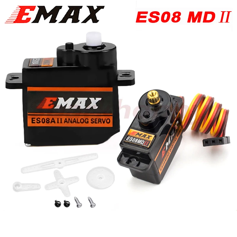 

Оригинальный EMAX ES08MDII металлический цифровой сервопривод 12g Водонепроницаемый сервопривод с шестернями для радиоуправляемого автомобиля вертолета лодки