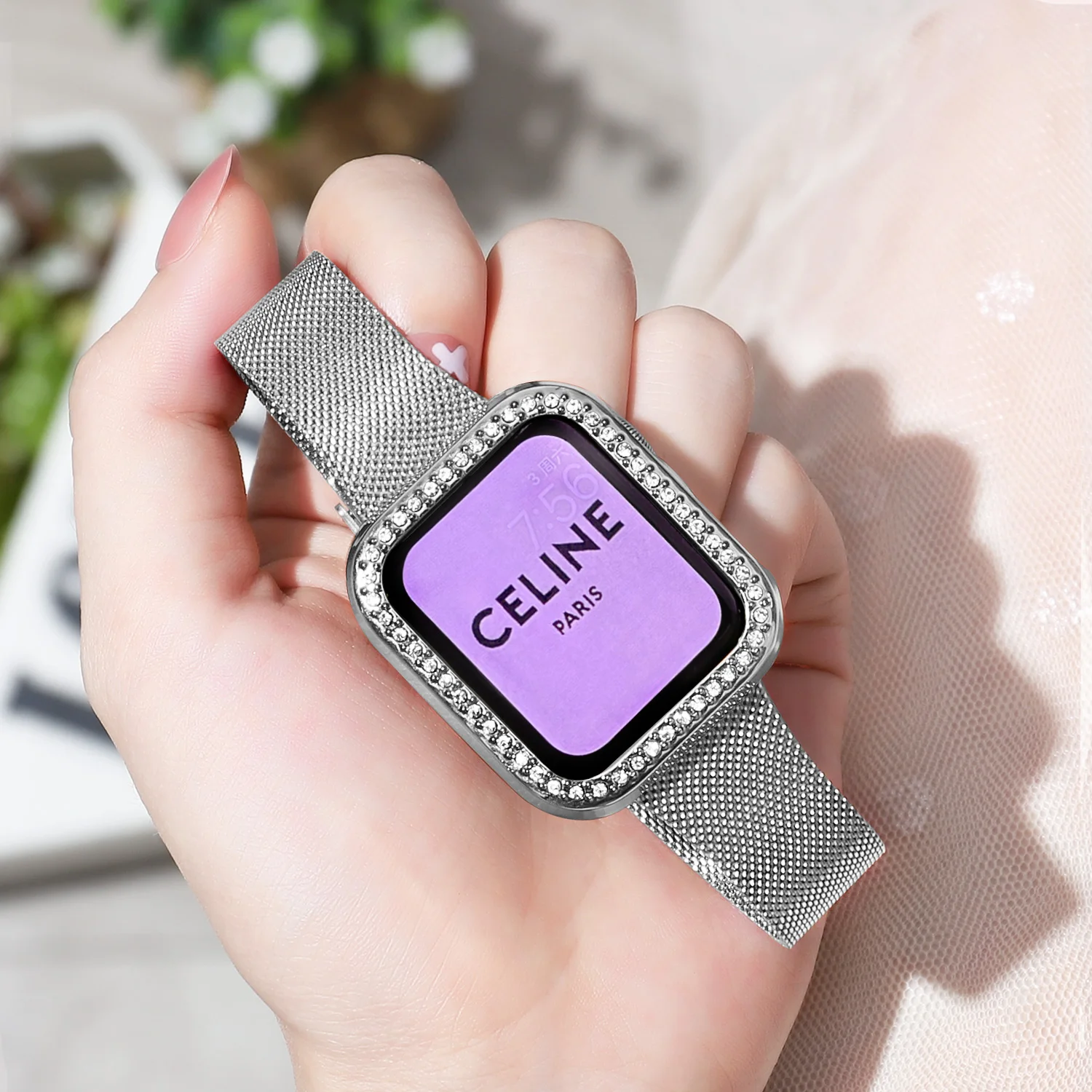 

Тонкие браслеты и Алмазный чехол для Apple Watch Band SE 44 мм 40 мм, металлические ремешки из нержавеющей стали на смарт-браслете 6543 42 мм 38 мм correa