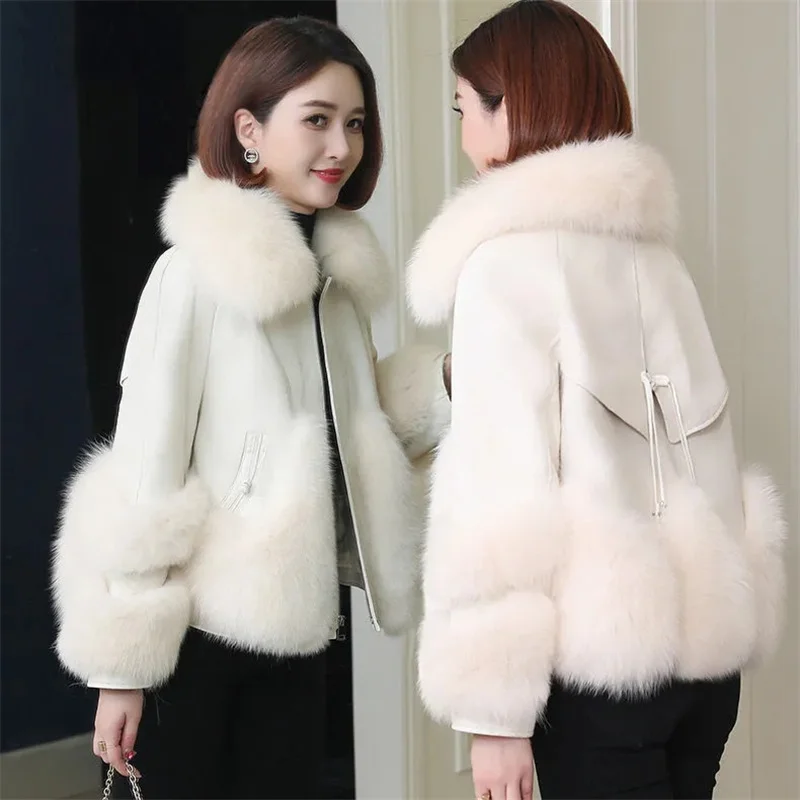 Высококачественная корейская плюшевая верхняя одежда с длинными рукавами 2024