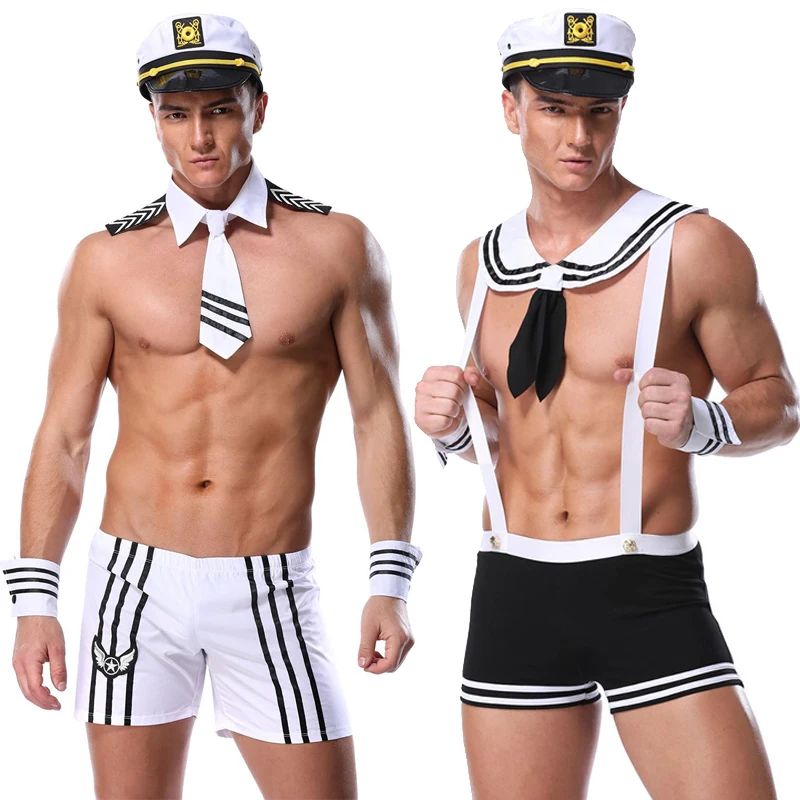 Multiple Sexy Men Navy Sailor Suit Cop Prisoner Servant Doctor Costume Erotic Temptation Cosplay Party Fancy Dress