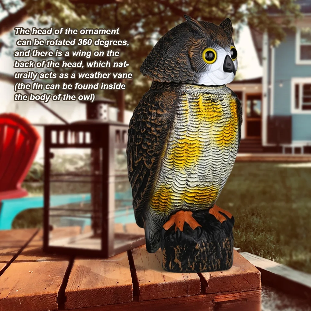 

Animal Decoy Outdoor 360-degree Rotating Deterrent Mouse Repeller Courtyard Lawn Art Craft Handicraft Ornament