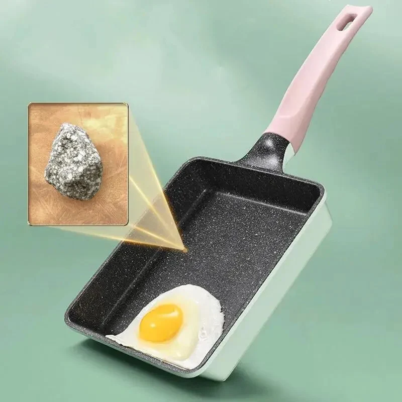 

Yuzi горшок Maifan каменный антипригарный горшок Толстая яичная горющаяся маленькая сковорода домашняя сковорода для завтрака с плоским дном