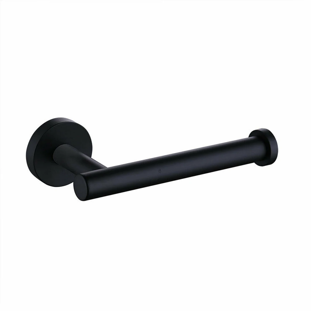 

100% Brand New Roll Holder Paper Towel Holder 304 Stainless Steel Black Hole-free Roll Holder Silver Wall-mounted