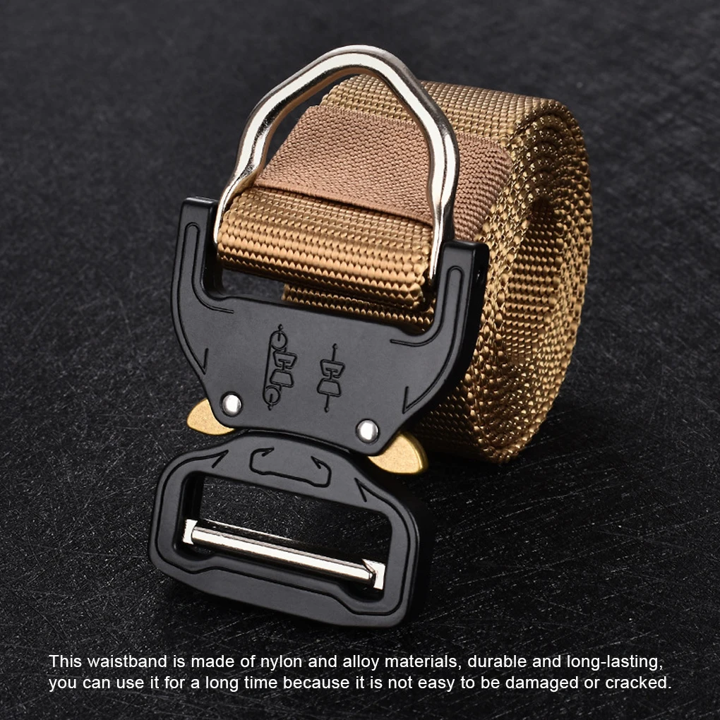 

Sport Belts Insert Locking Hiking Buckle Waistband Man Portable Nylon Alloy Replacement Waist Strap Accessory Black