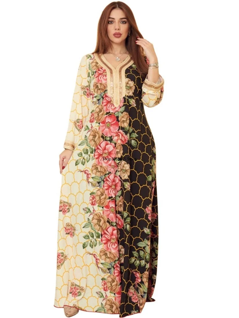 Morocco Muslim Dress Women Abaya Kaftans Diamond Evening Dresses for Women Dubai Turkey Islam Long Dress Robe Femme Vestidos