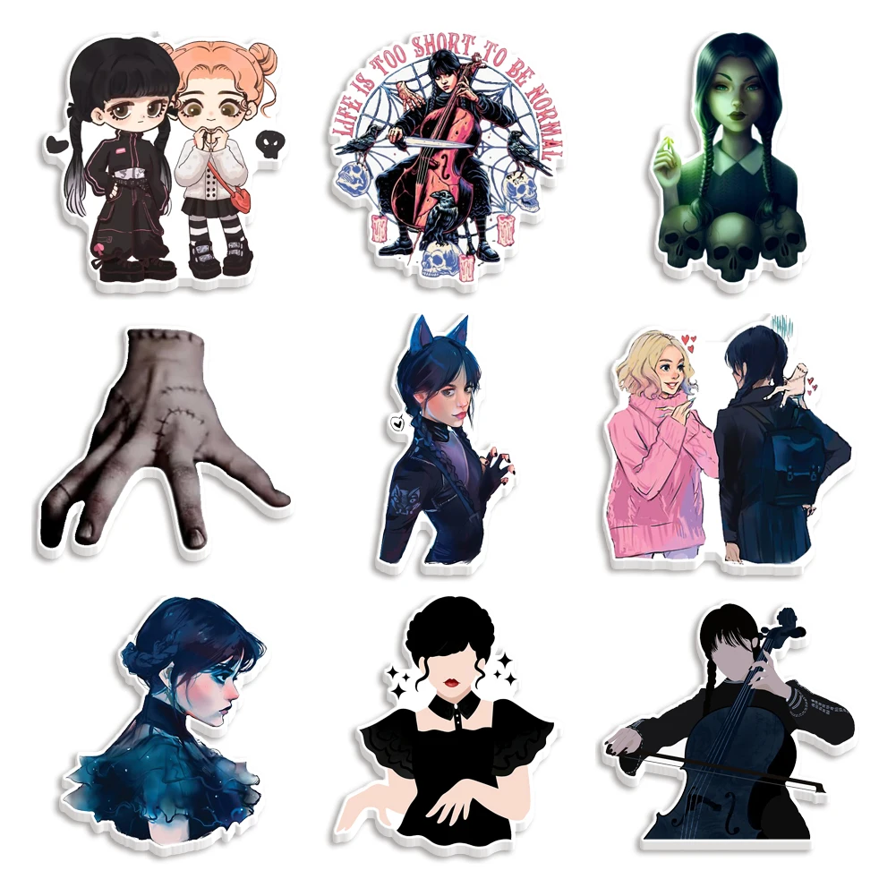 

Wednesday The Addams Family printed Resin Planar DIY Earrings charms Home Phone Case Bag Accessories 10 Pieces/lot
