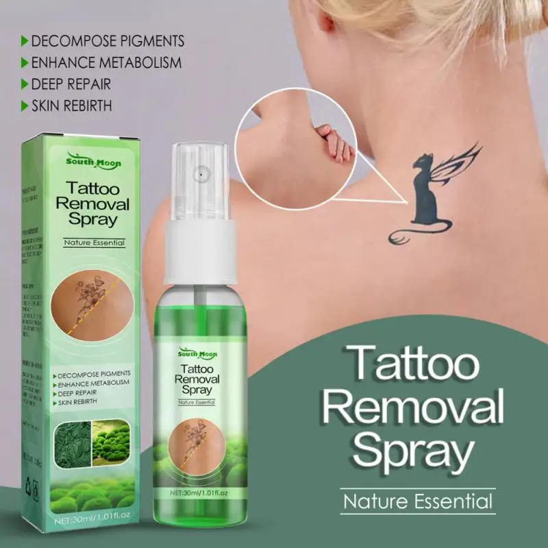 

Спрей для удаления татуировок из зеленых водорослей, безболезненное, безболезненное, быстрое удаление, Максимальная прочность, чистка татуировок на теле, выцветает, татуировки 30 мл