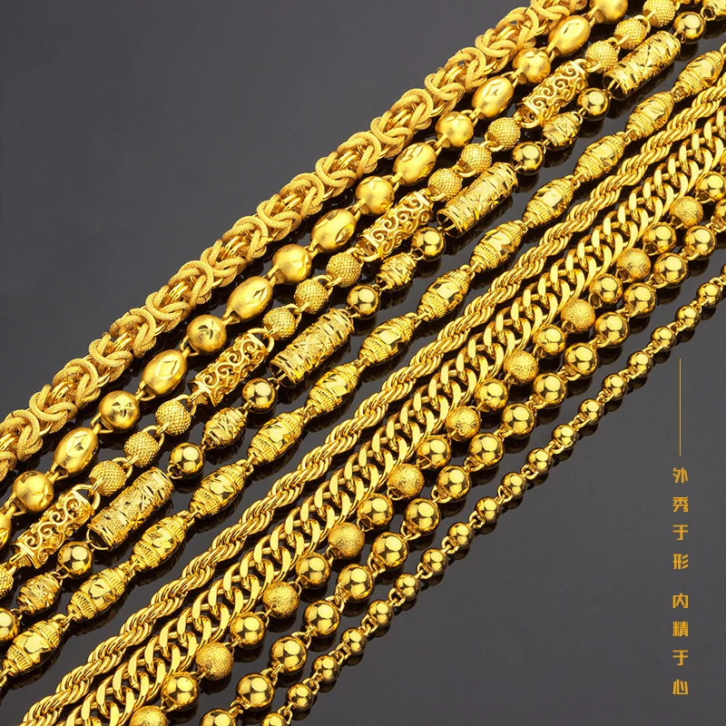 

Мужское ожерелье из 100% настоящего золота с надписью «Copy 100%»