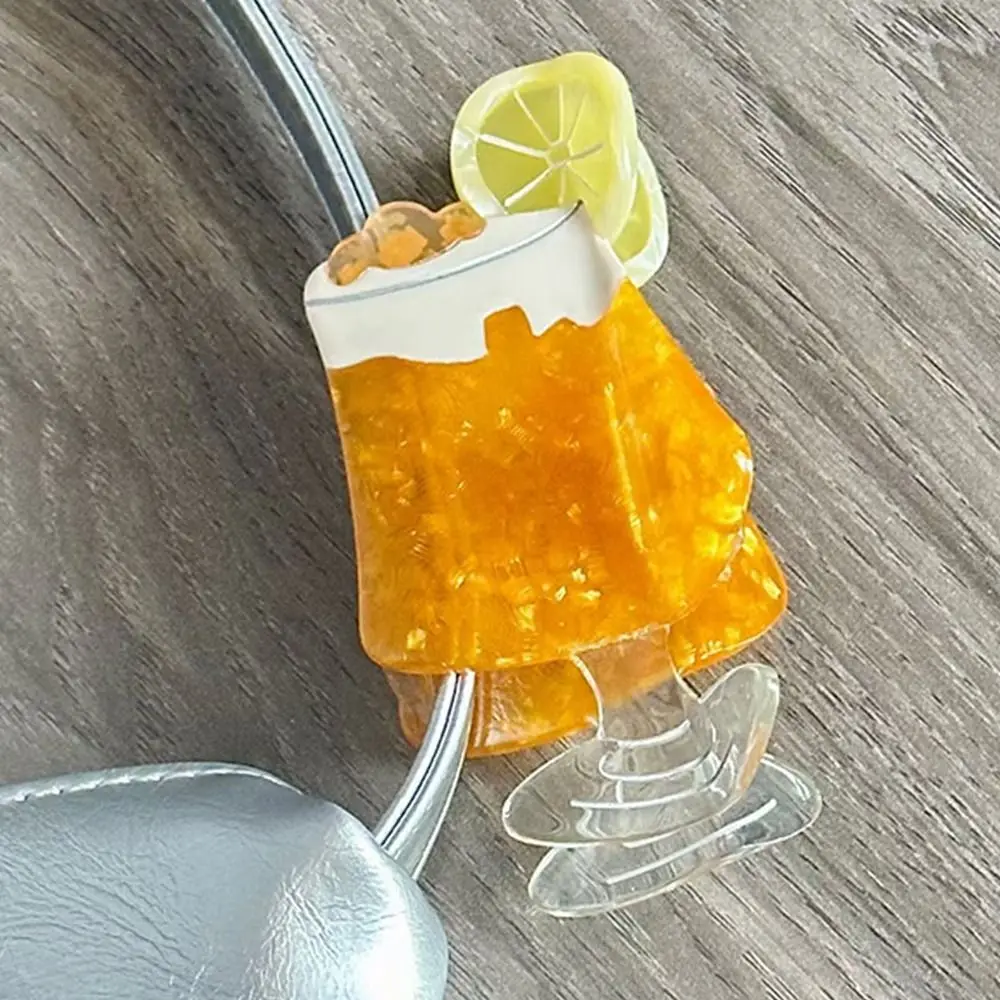 

Lemon Juice Cocktail Acetate Hair Claw Unique Wine Glass Orange Juice Hair Clip All-match Women