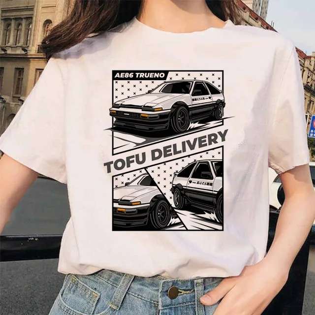

Initial Car T-Shirt Men/women Graphic Tees Hot Japanese Anime Cartoon Kawaii Summer Tops Unisex Funny Harajuku Manga TShirt Male