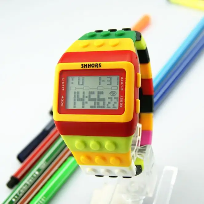 Electronic Watch LED Digital Clock 30M Waterproof for Women Rainbow Colors Plastic Strap Wristwatch Reloj Mujer | Наручные часы